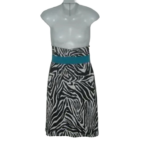 Vintage y2k Guess Jeans Dress Zebra Print Animal Mob Wife Bimbocore Trashy L 00s - Picture 5 of 12